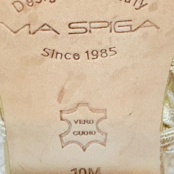 Gold High Heels with Strappy Design and Open Toe - Picture 8 of 8